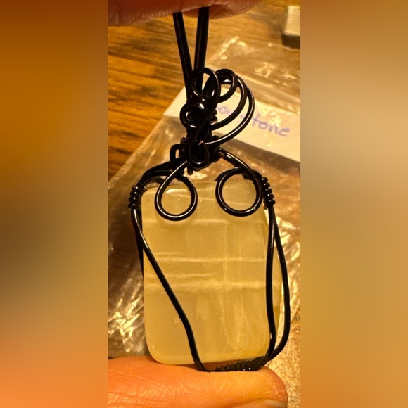 Beautiful Moonstone pendant in a black wrap (jewelers grade wire) - Picture 10 of 16